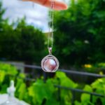 Collier perle violet argent sterling plaqué or 18 carats