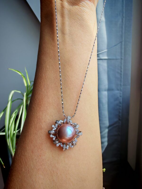 Collier avec argent sterling plaqué or blanc