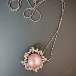 Collier avec argent sterling plaqué or blanc