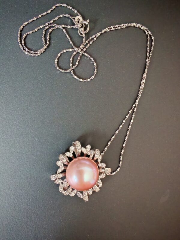 Collier avec argent sterling plaqué or blanc