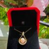 Élégant pendentif en perle d’eau douce et en cuivre plaqué or