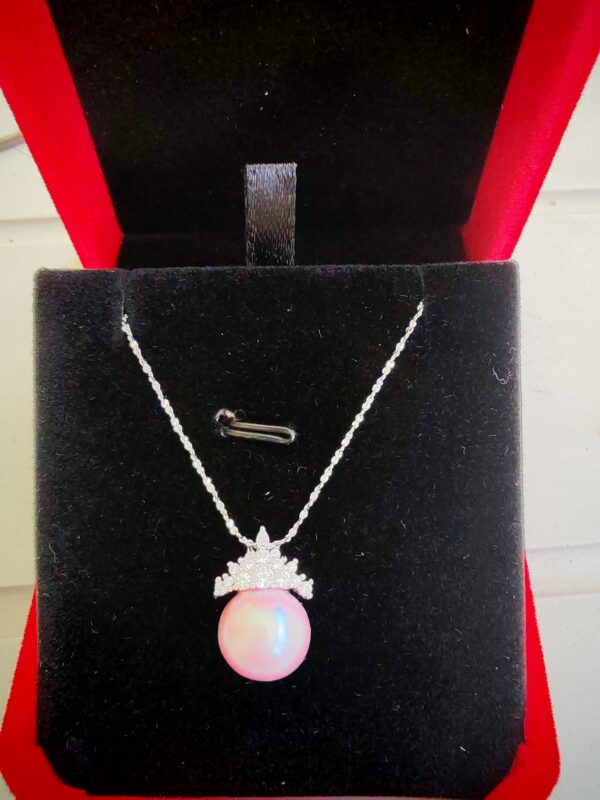 Collier perle violet argent sterling  plaqué or 18 carats