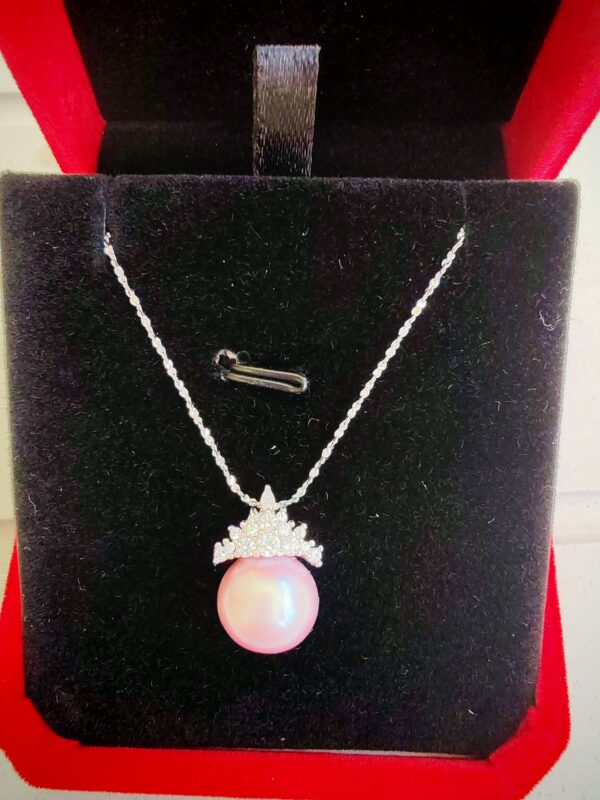 Collier perle violet argent sterling  plaqué or 18 carats