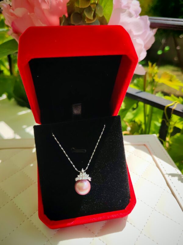 Collier perle violet argent sterling  plaqué or 18 carats