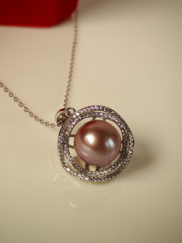 Collier perle pendentif argent sterling plaqué or 18k