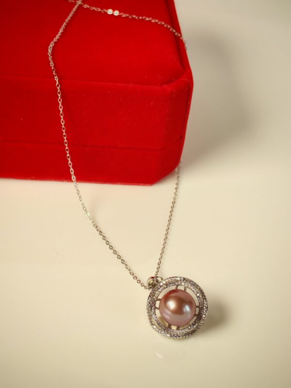 Collier perle pendentif argent sterling plaqué or 18k