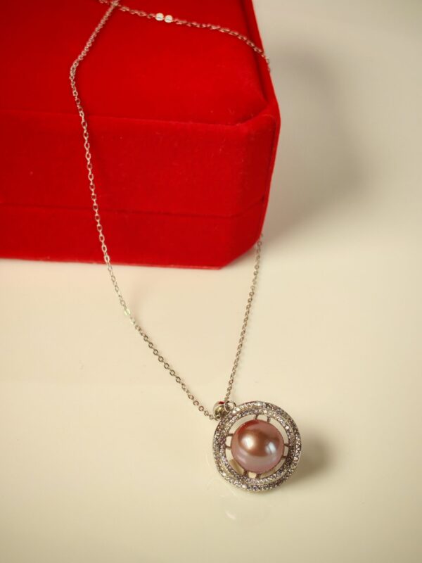 Collier perle pendentif argent sterling plaqué or 18k