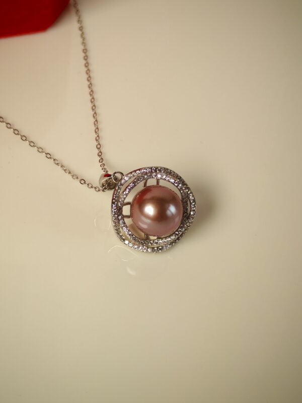 Collier perle pendentif argent sterling plaqué or 18k