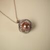 Collier perle pendentif argent sterling plaqué or 18k