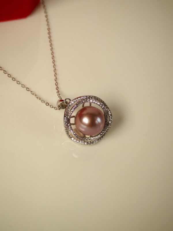 Collier perle pendentif argent sterling plaqué or 18k