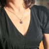 Collier perle pendentif argent sterling plaqué or 18k