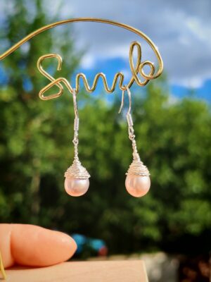 Boucles d'oreilles perle d'eau douce en argent