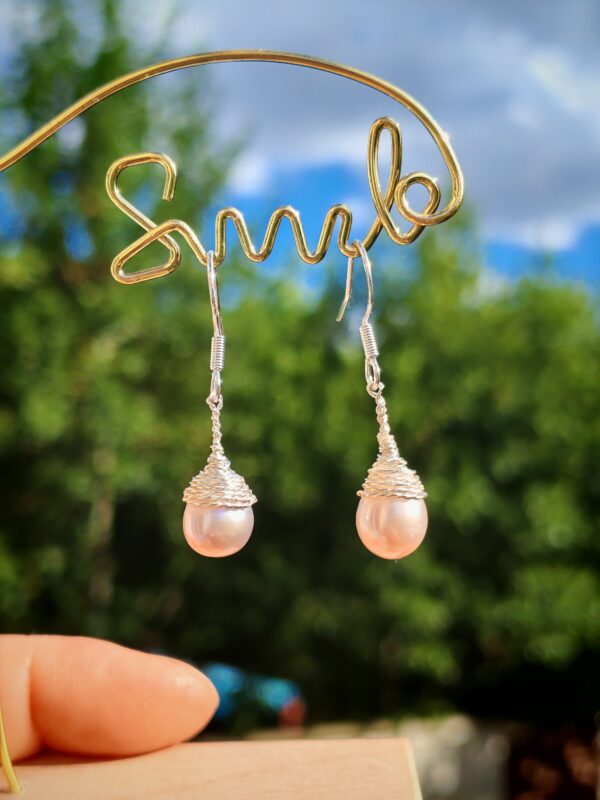 Boucles d'oreilles perle d'eau douce en argent
