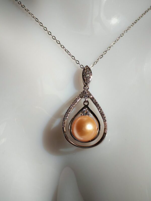 Collier pendentif perles d'eau douce en argent, bijoux faits main, cadeau pour femme