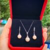Collier parure perles d'eau douce en argent, bijoux faits main, cadeau pour femme