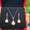 Collier parure perles d'eau douce en argent, bijoux faits main, cadeau pour femme