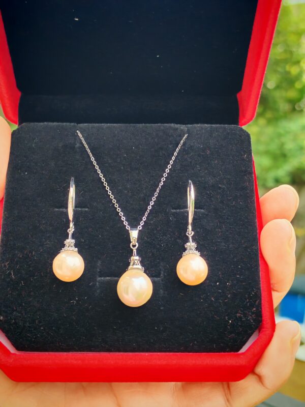 Collier parure perles d'eau douce en argent, bijoux faits main, cadeau pour femme