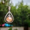 Collier pendentif perles d'eau douce en argent, bijoux faits main, cadeau pour femme