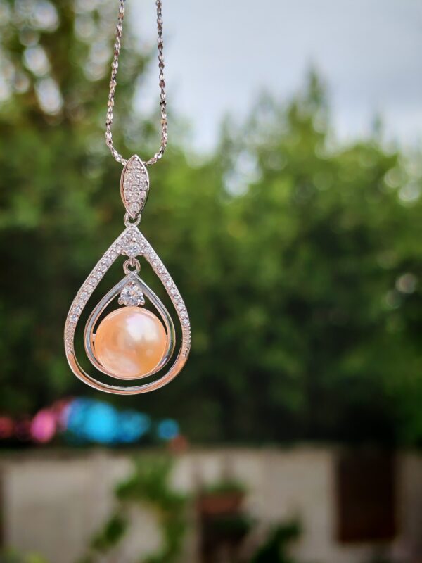 Collier pendentif perles d'eau douce en argent, bijoux faits main, cadeau pour femme