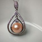 Collier pendentif perles d'eau douce en argent, bijoux faits main, cadeau pour femme