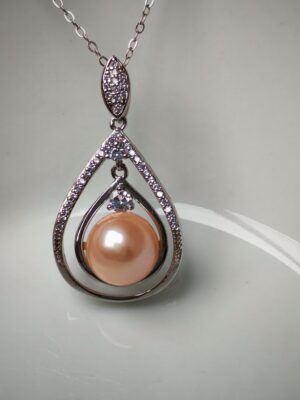 Collier pendentif perles d'eau douce en argent, bijoux faits main, cadeau pour femme