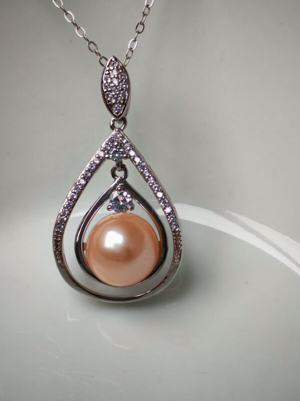 Collier pendentif perles d'eau douce en argent, bijoux faits main, cadeau pour femme