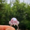 Bague perle d'eau douce en argent plaqué or blanc , bijoux faits main, cadeau pour femme