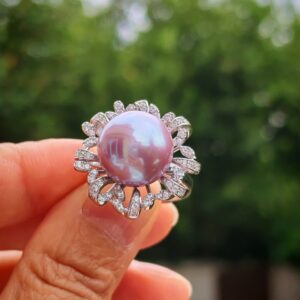 Bague perle d'eau douce en argent, bijoux faits main, cadeau élégant pour femme – Argent 925 – Bijou fait main – Cadeau femme
