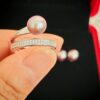 Bague perles d'eau douce en argent, bijoux faits main, cadeau pour femme