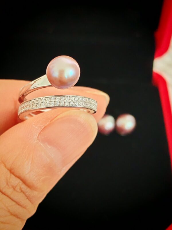 Bague perles d'eau douce en argent, bijoux faits main, cadeau pour femme