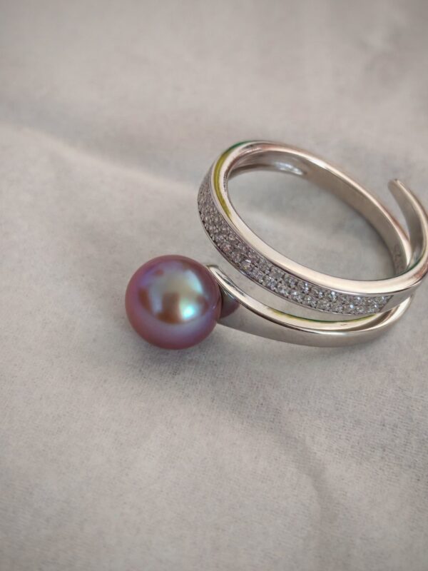 Bague perles d'eau douce en argent, bijoux faits main, cadeau pour femme