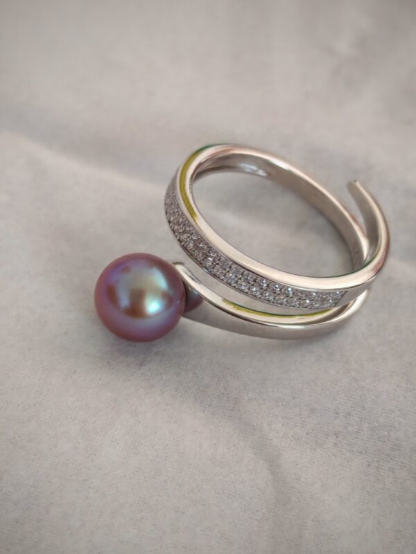 Bague perles d'eau douce en argent, bijoux faits main, cadeau pour femme