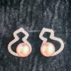 Boucles d'oreilles calebasse perle en argent sterling plaqué  or blanc