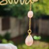 Collier pendentif perle violet champagne  plaqué or 14 carats