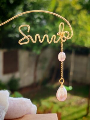 Collier pendentif perle violet champagne  plaqué or 14 carats