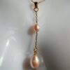 Collier pendentif perle violet champagne  plaqué or 14 carats