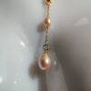 Collier pendentif perle violet champagne  plaqué or 14 carats