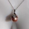 Collier Collier perle violet argent sterling plaqué or blanc
