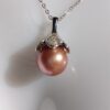 Collier Collier perle violet argent sterling plaqué or blanc