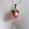 Collier Collier perle violet argent sterling plaqué or blanc