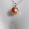 Collier pendentif perle violet rose argent sterling plaqué or blanc