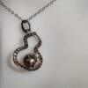 Collier pendentif perle violet argent sterling plaqué or blanc