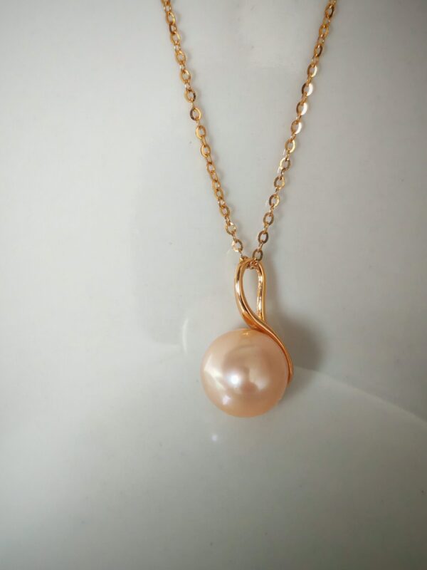 Collier pendentif  perle argent sterling plaqué or 18 k