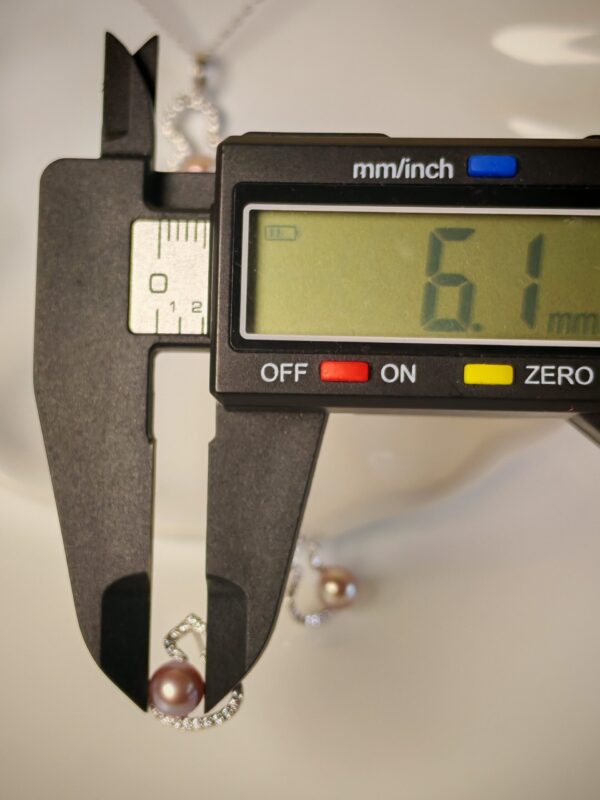 Collier pendentif perle violet argent sterling plaqué or blanc