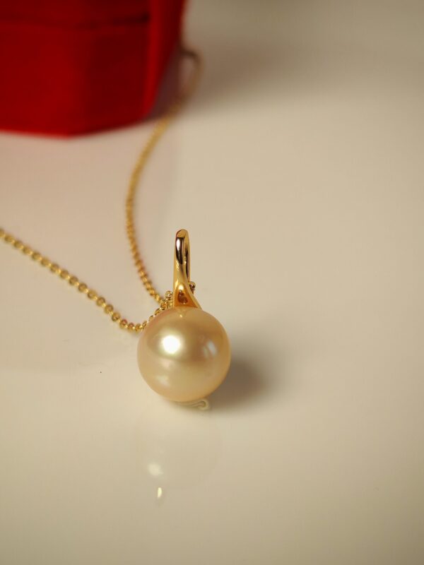 Collier pendentif  perle argent sterling plaqué or 18 k