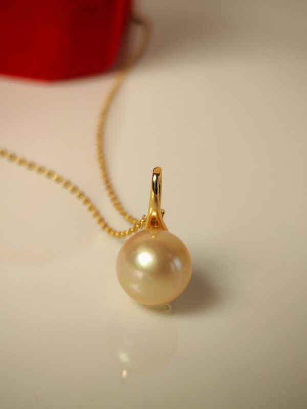 Collier pendentif  perle argent sterling plaqué or 18 k