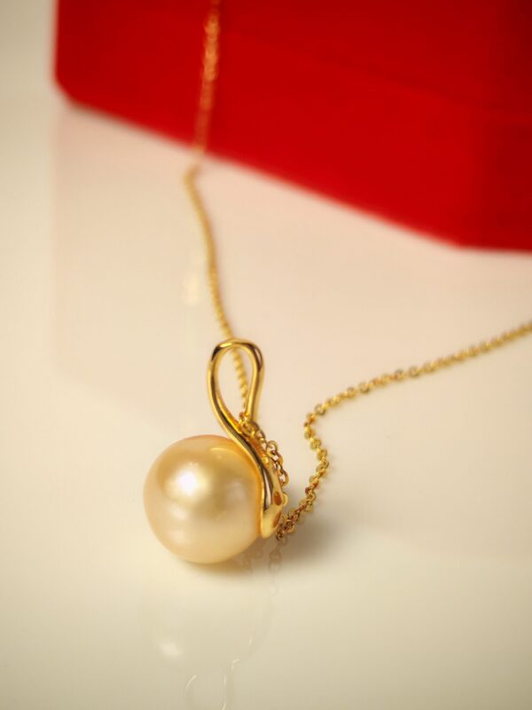 Collier pendentif  perle argent sterling plaqué or 18 k