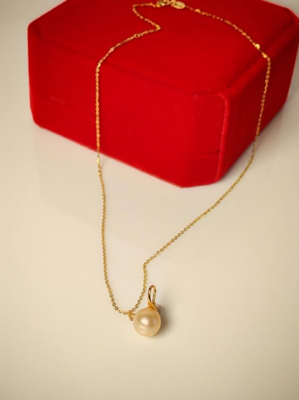 Collier pendentif  perle argent sterling plaqué or 18 k