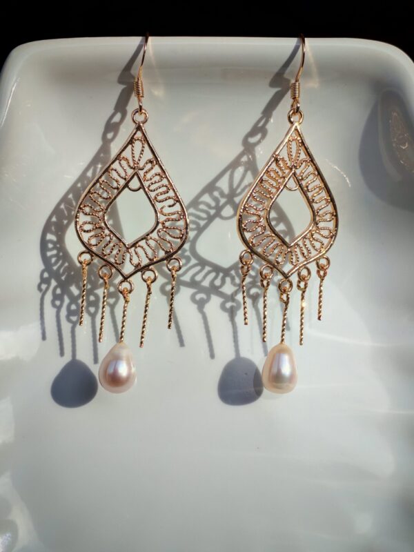 Boucles d'oreilles perle d'eau douce en plaqué or 14, bijoux faits main, cadeau élégant pour femme – Bijou fait main – Cadeau femme