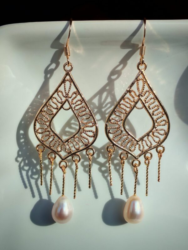 Boucles d'oreilles perle d'eau douce en plaqué or 14, bijoux faits main, cadeau élégant pour femme – Bijou fait main – Cadeau femme